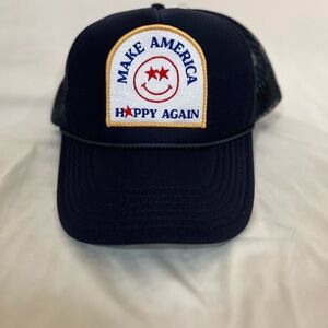 Make America Happy Again Navy Blue Trucker Hat